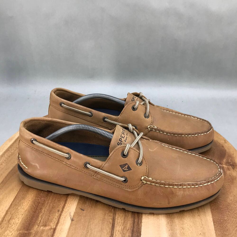 Sperry Top Sider Authentic Original 2-Eye Boat Shoes Mens 13 Wide Brown Leather